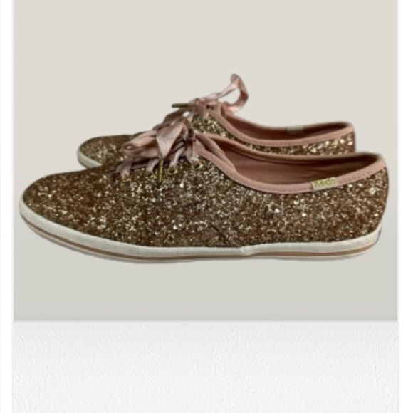 Kate Spade X Keds Women’s Sneakers sz 8 Glitter Encrusted N-39 - Picture 1 of 8